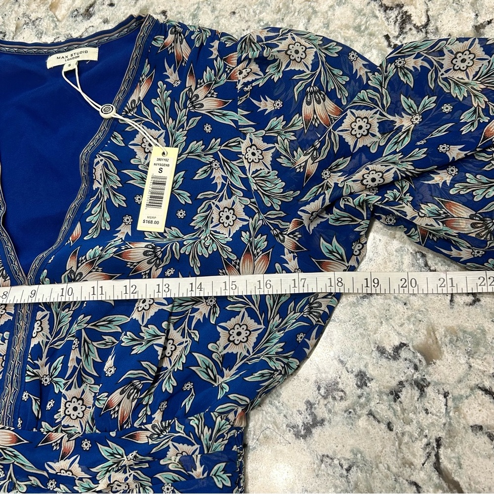 Max Studio Blue Floral Dress - Picture 7 of 10